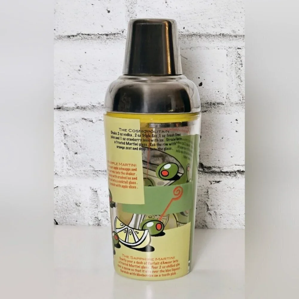 Vintage Joie De Vivre Martini Shaker with Tin cover The Lifestyles Collection